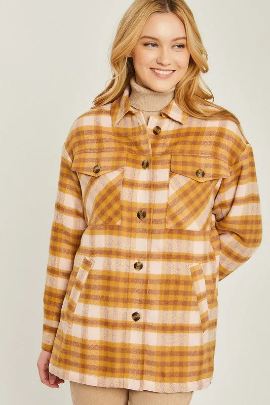 Woven Yarn Dye Long Sleeve Jacket