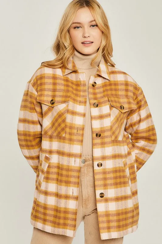 Woven Yarn Dye Long Sleeve Jacket