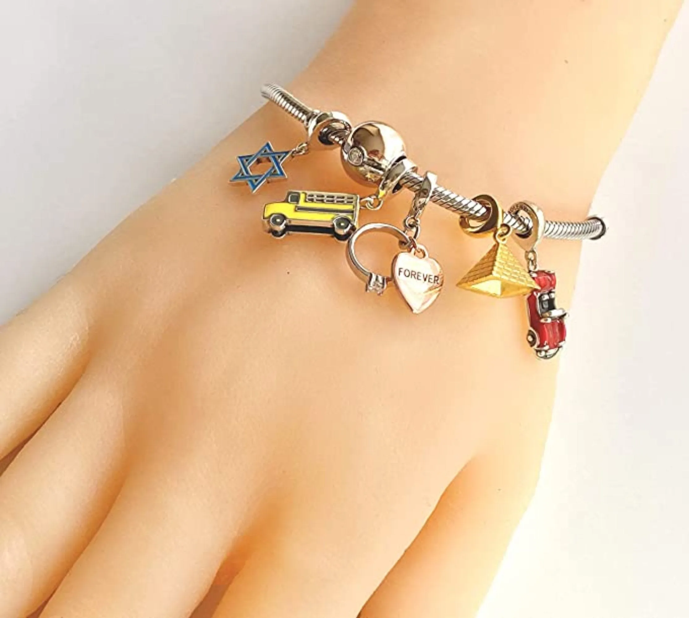 Yellow School Bus Dangle Pendant Charm