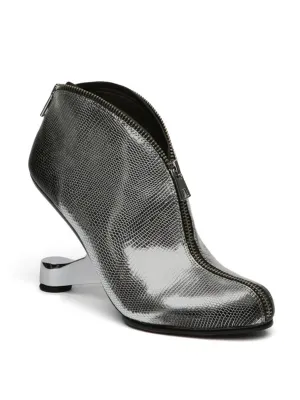 Zip My Way Heel Bootie Punchy Silver