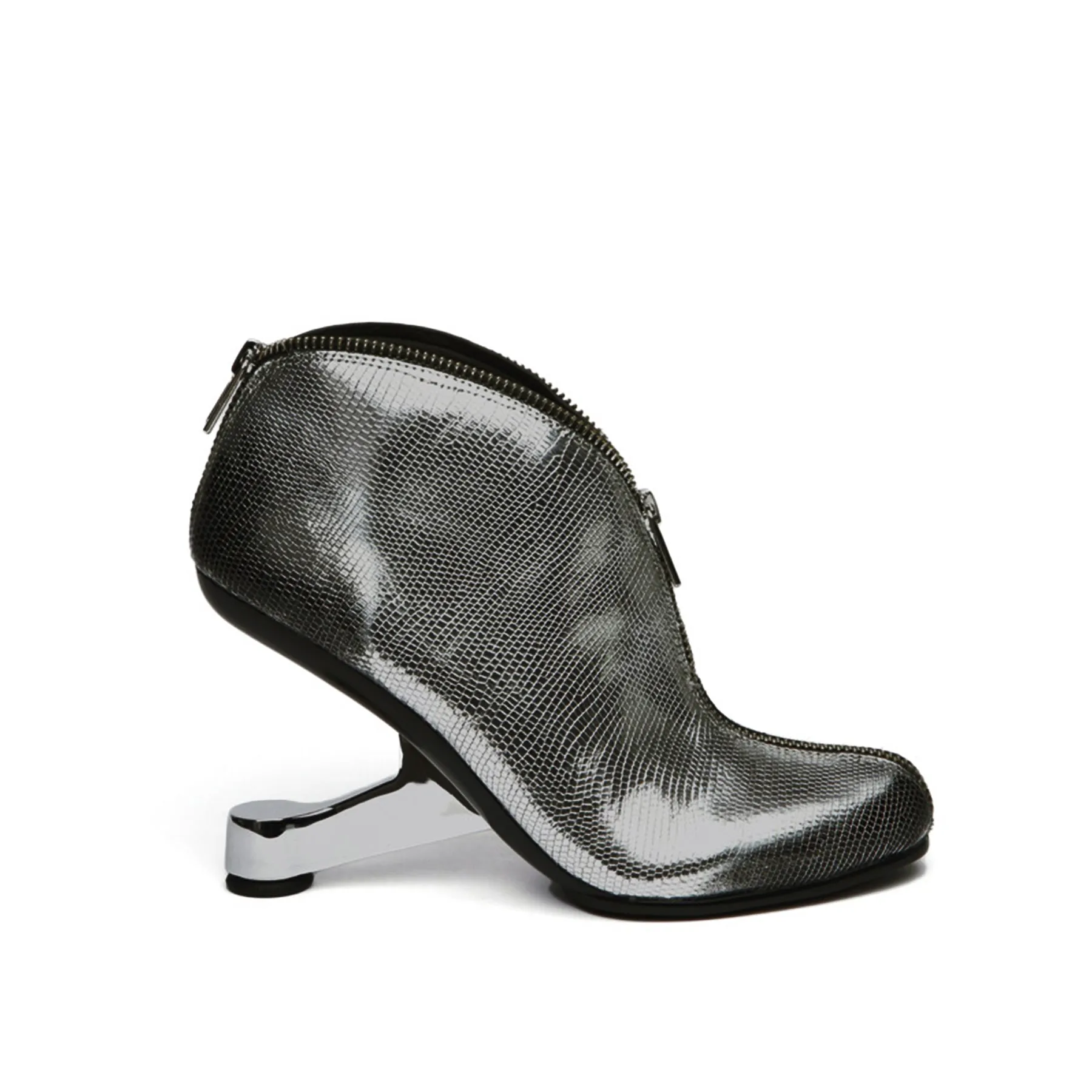 Zip My Way Heel Bootie Punchy Silver