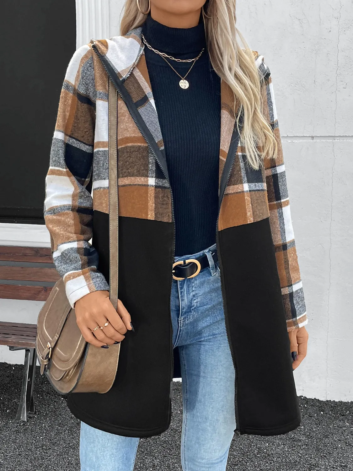 Zip Up Hooded Outerwear