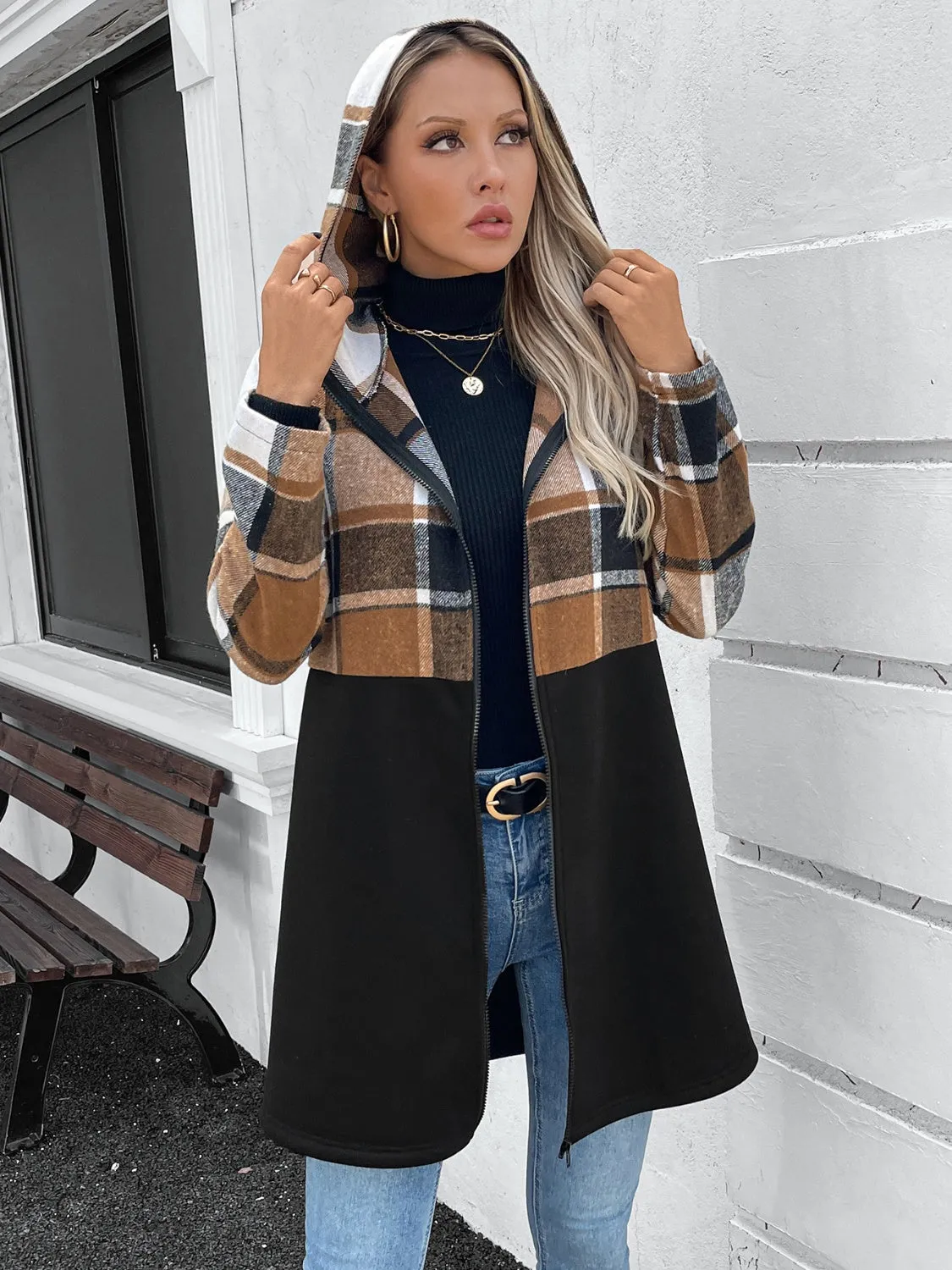 Zip Up Hooded Outerwear