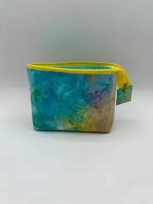 Zipper Bucket Bag - Blue and Pink Marble