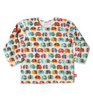 Zutano Elephant Parade Long Sleeve Infant Tee Shirt 6-12 months